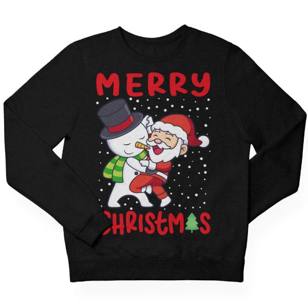 Kerstman en Sneeuwpop Kersttrui Kids - christmas-shop.nl Kerstman en Sneeuwpop Kersttrui Kids