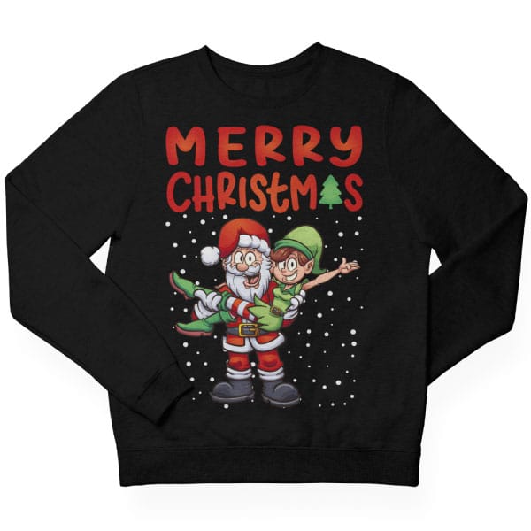 Kerstman en Elf Kersttrui Kids - christmas-shop.nl Kerstman en Elf Kersttrui Kids