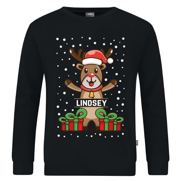 Gepersonaliseerde-Rendier-Kersttrui-Kids-Lindsey - christmas-shop.nl Gepersonaliseerde Rendier Kersttrui