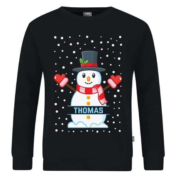 Gepersonaliseerde-Sneeuwpop-Kersttrui-Kids-Thomas - christmas-shop.nl Gepersonaliseerde Sneeuwpop Kersttrui Kids