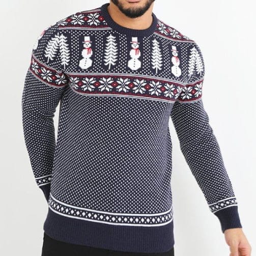 Snowman Navy Kersttrui - christmas-shop.nl Snowman Navy Kersttrui