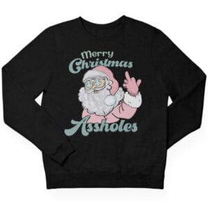 Merry Christmas Assholes Roze Kersttrui