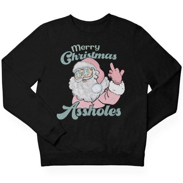 Merry Christmas Assholes Roze Kersttrui - christmas-shop.nl Merry Christmas Assholes Roze Kersttrui