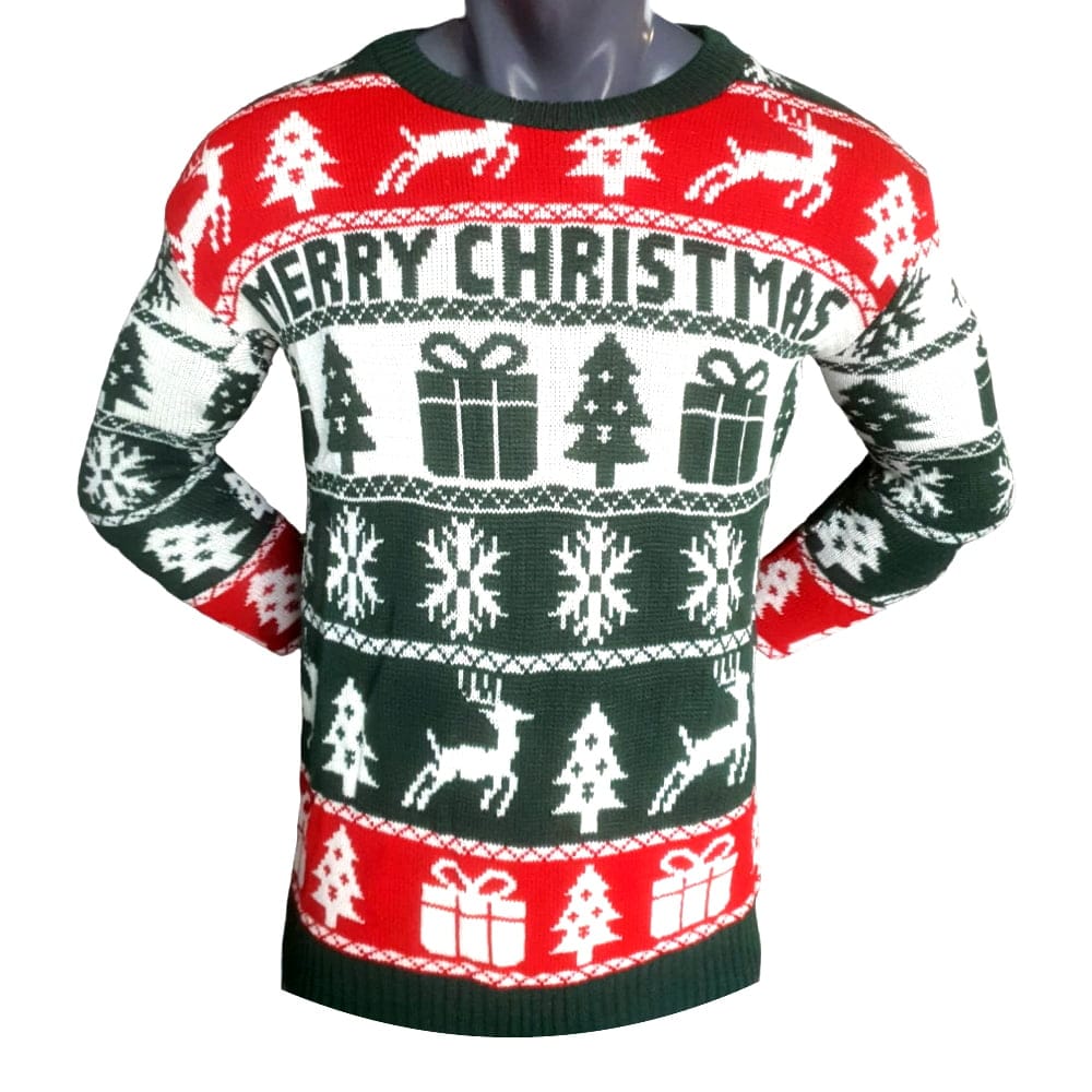Merry-Christmas-Kersttrui-Groen-1.jpg - christmas-shop.nl Merry Christmas Kersttrui Groen + Gratis Kerstmuts
