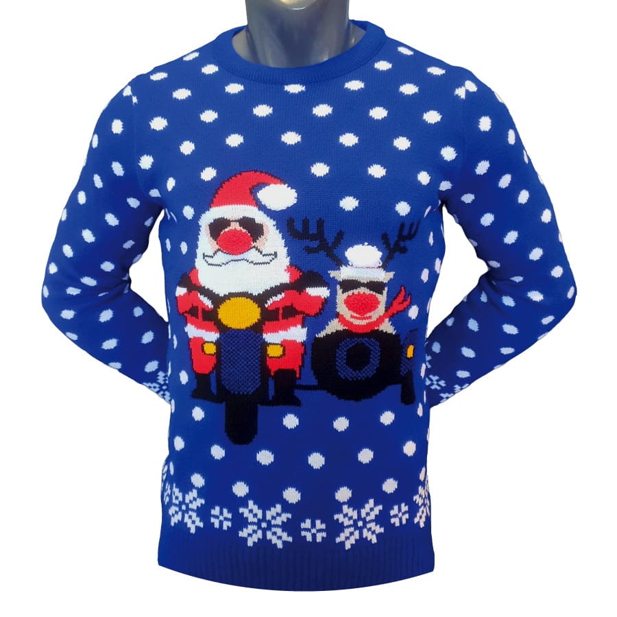 Santa-Rudolph-Biker-Kersttrui.jpg - christmas-shop.nl Santa & Rudolph Biker Kersttrui