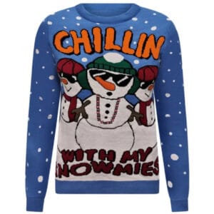 Chillin With My Snowmies Kersttrui Blauw